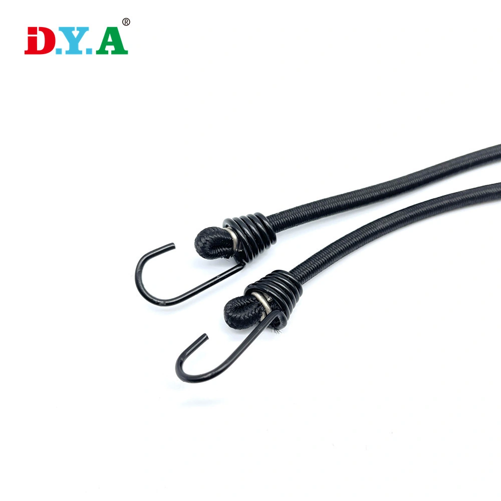 Hot Selling Black Bungee Cord with Durable Metal Hooks