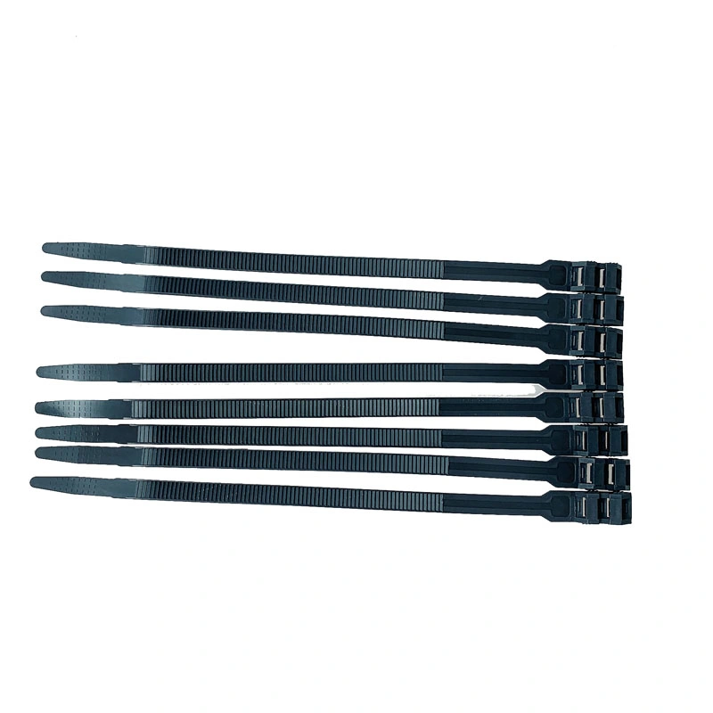 9X260mm 24 Extra Wide Flat Large Big Nylon Soft Double Lock PVC Black Electrical Cable Tie