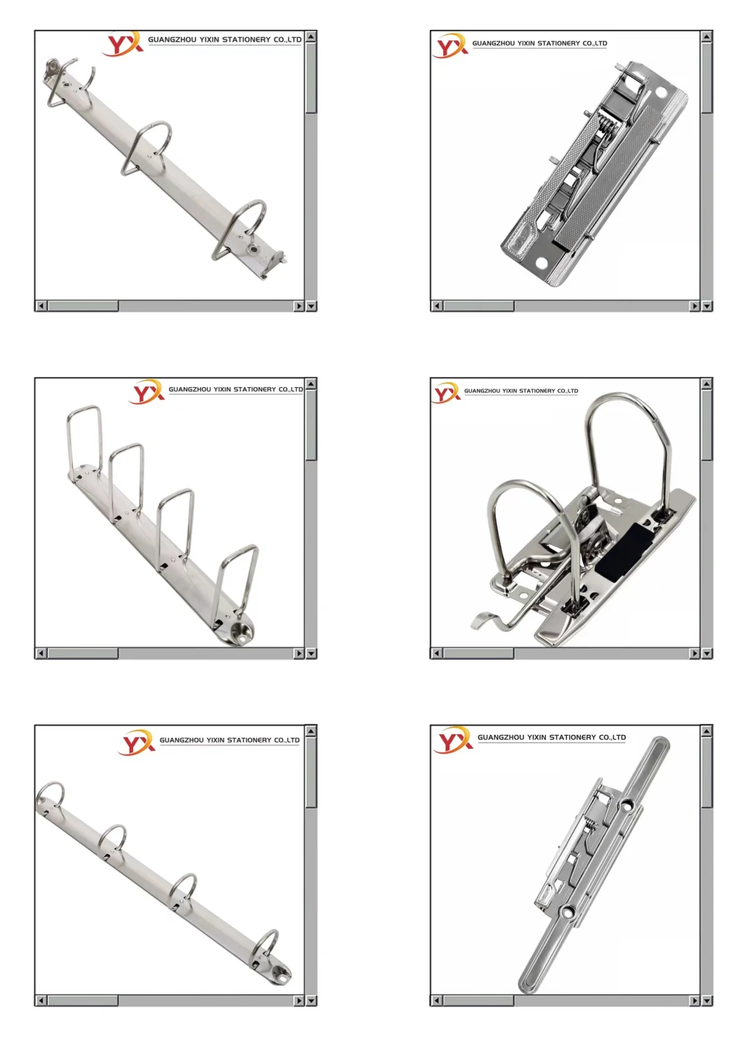 OEM Office Supply 4 Ring Binder Mechanism Metal Silver Loose Leaf Ring Binder Clip