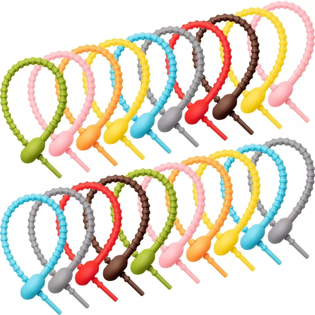 Silicone Cable Twist Binding Rope Reusable Fastening Rubber Wires Ties