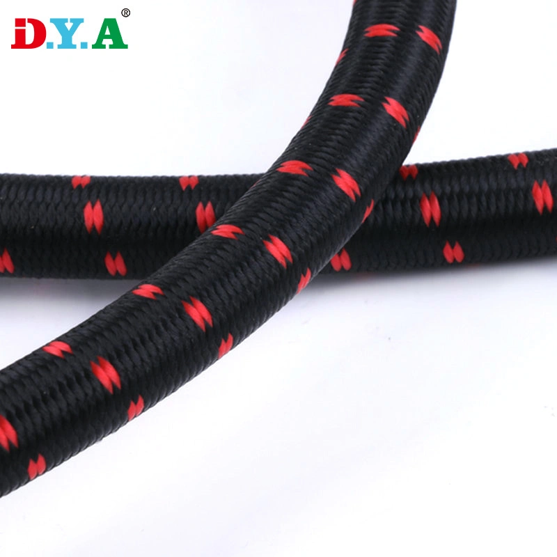 Heavy Duty Black DOT 12mm Polyester Bungee Elastic Cord Rope Latex Thick Bungee Cord for Binding Jumping Resistance