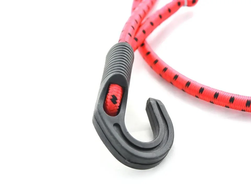Custom 6-12mm Elastic Flat Rubber Elastic Bungee Cord with Hook for Bicycle Used