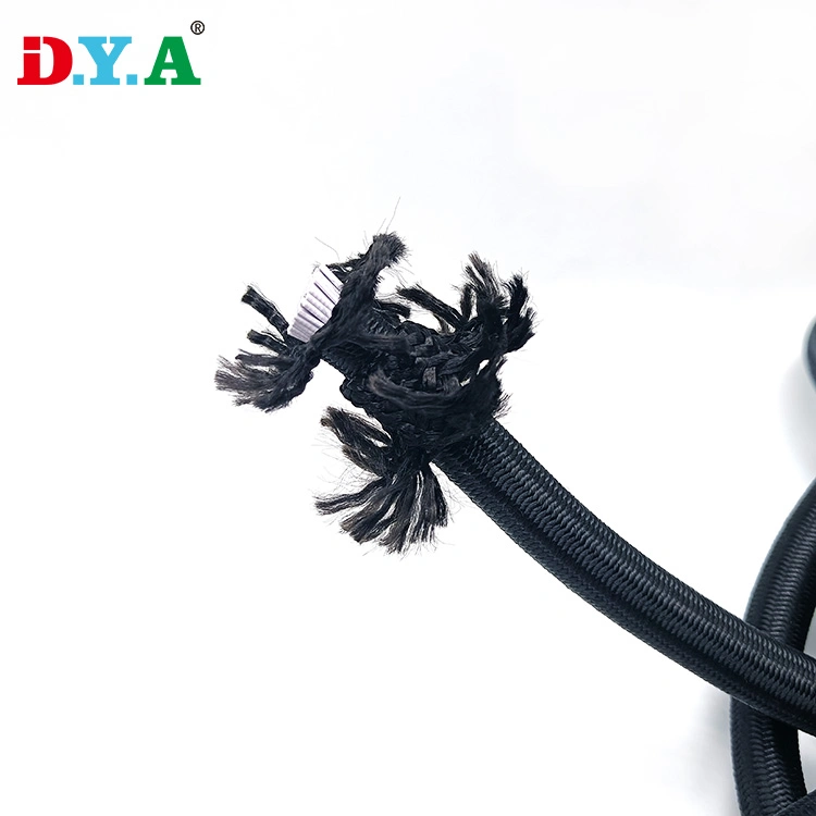 12mm Black Polyester Latex Elastic Trampoline Rope Strong Bungee Shock Cord for Outdoor
