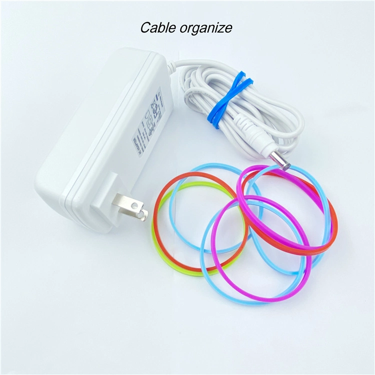 20PCS/Bag Colorful Multifunction Twist Lock Silicone Rubber Round Cable Ties for Bundling and Organizing