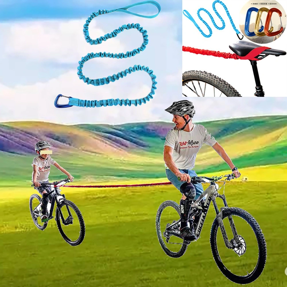 Elastic Bicycle Tow Rope Pull Strap Portable Mountain Bike Parent-Child Nylon Rally Rope 4000lbs Outdoor Bike Towing Strap Stretchable Ai21710