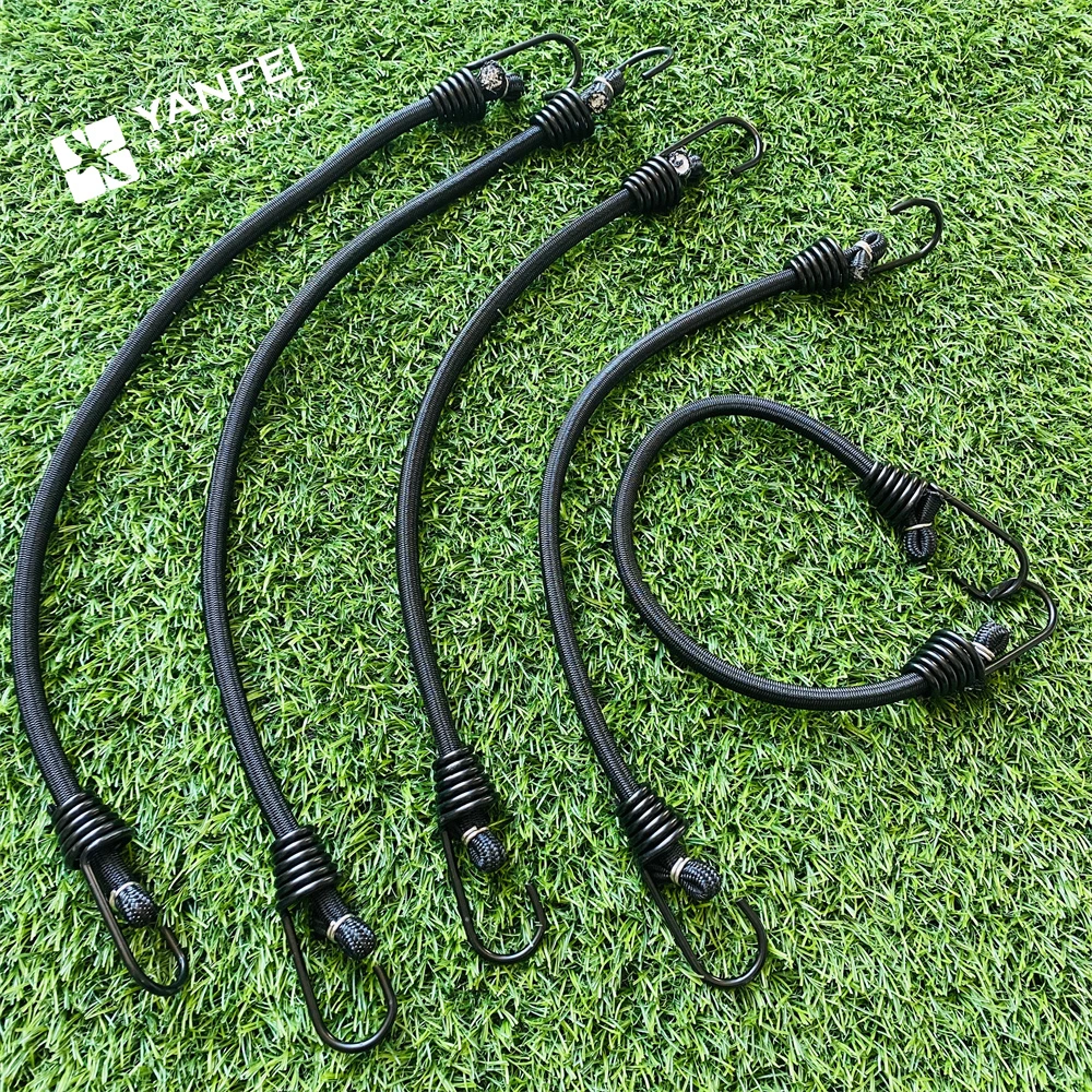 Heavy Duty EPDM Rubber Luggage Strap Rubber Tarp Straps with S Hooks Bungee Elastic Cord Tie Down Straps