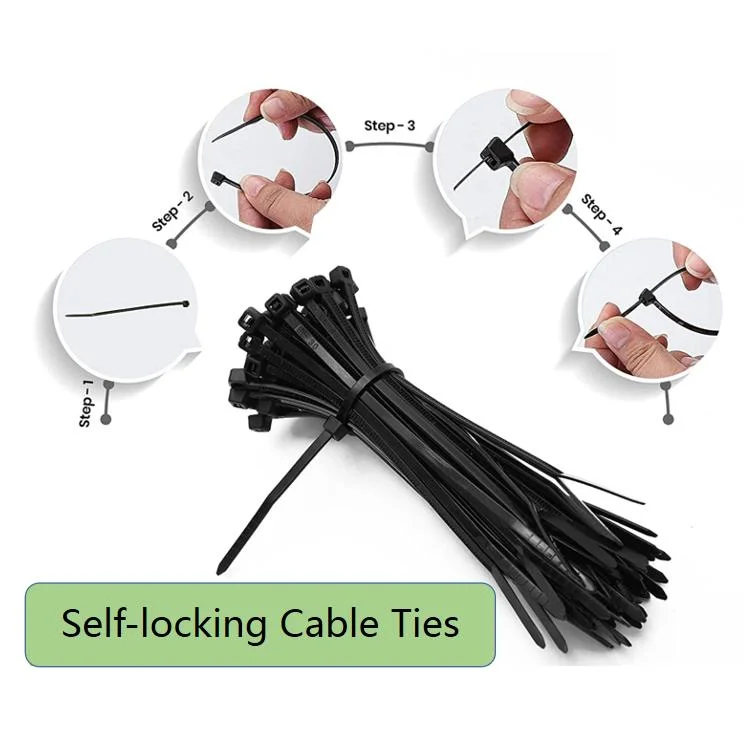 Factory Direct Saling Flexible Self-Locking Nylon Cable Straps, Heavy Duty Adjustable Soft Plastic Cable Zip Ties