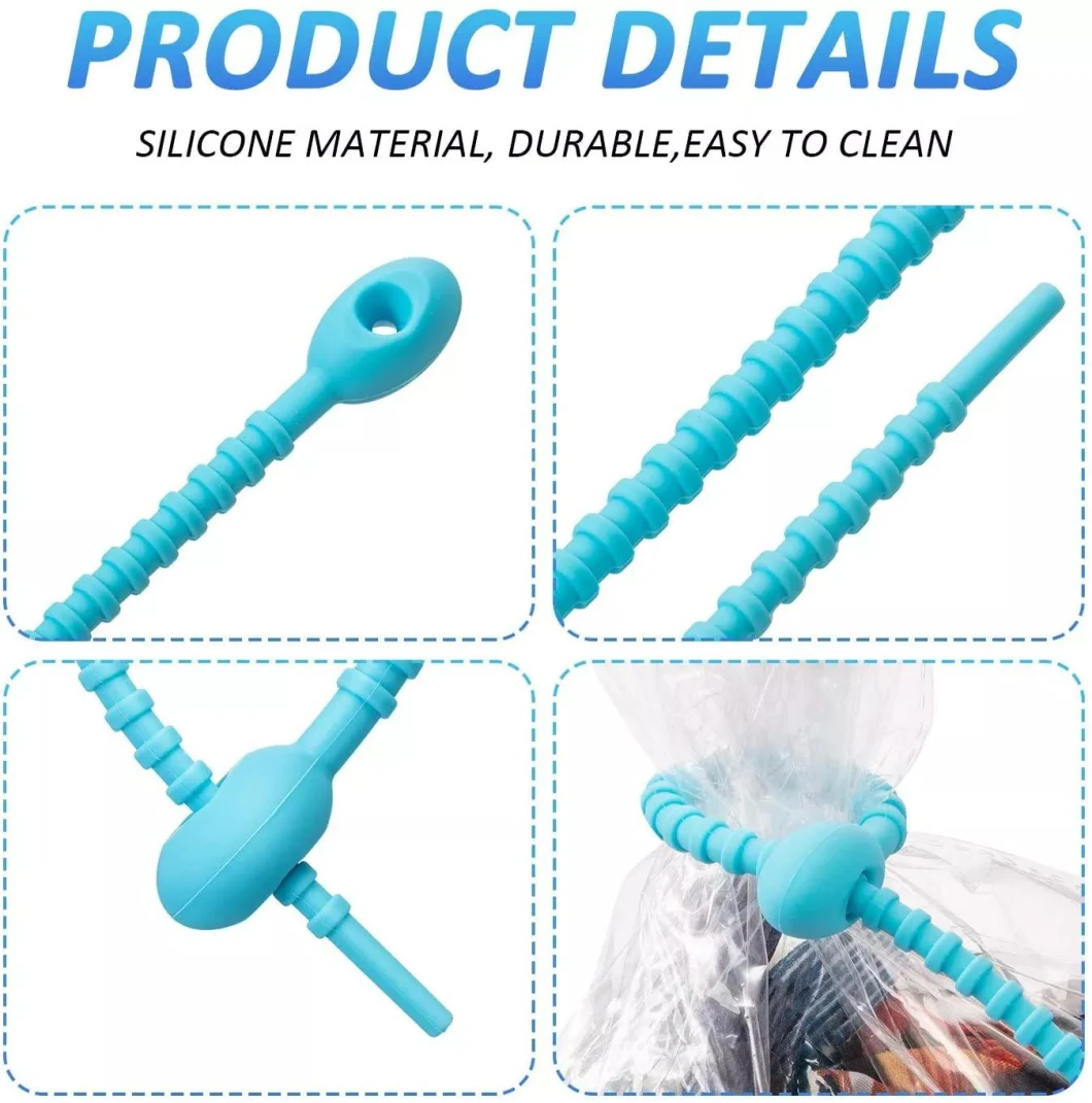 Silicone Cable Twist Binding Rope Reusable Fastening Rubber Wires Ties