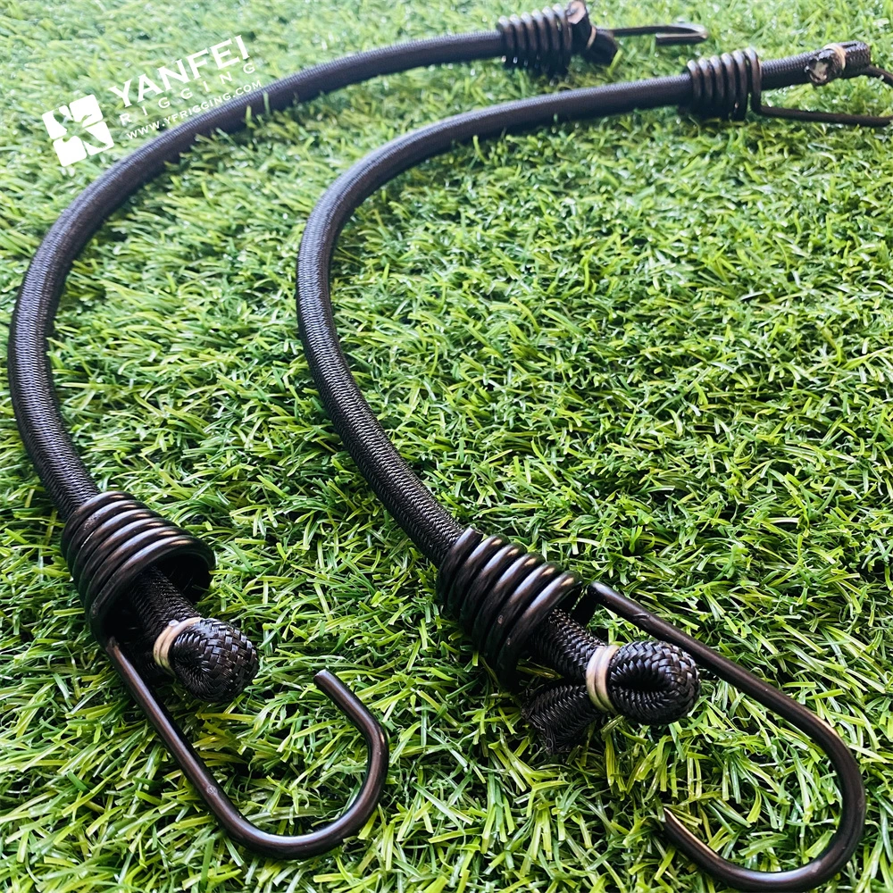 Rubber Tie Down Elastic Bungee Cords with Metal Hooks