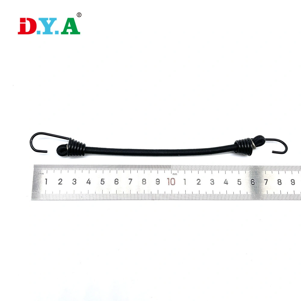 Hot Selling Black Bungee Cord with Durable Metal Hooks