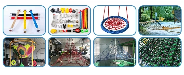 Rope Wood Frame Indoor Climbing Cargo Nets for Kids Commercial Outdoor Playground Equipment Rainbow Net