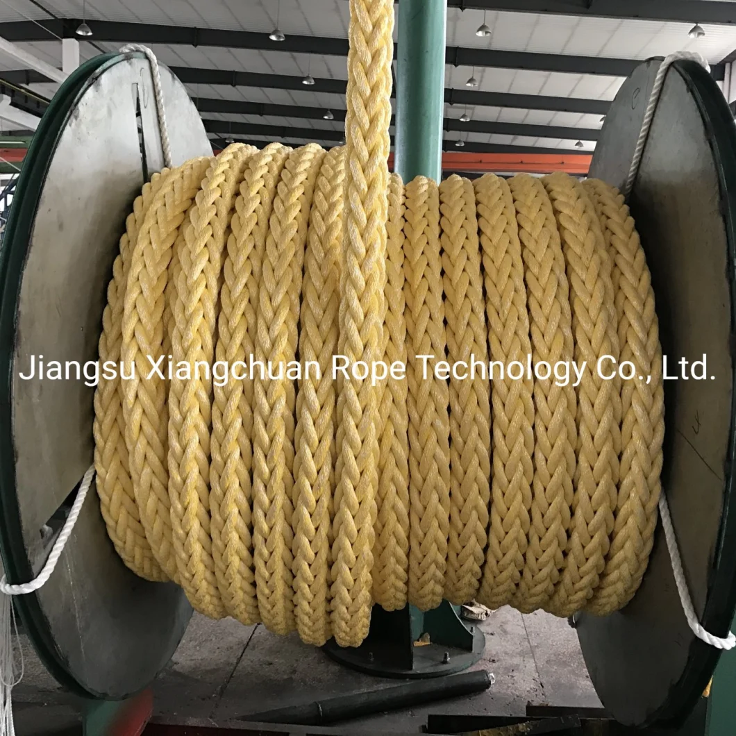 Impa Polyester Cover 12 Strand Braided Synthetic Nylon/PP/PE/UHMWPE/Hmpe Plastic Tow Marine Towing Winch Rope for Mooring and Offshore